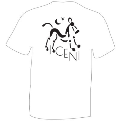 iceni celt Horse TShirt Black Flock image on White Cotton T-shirt