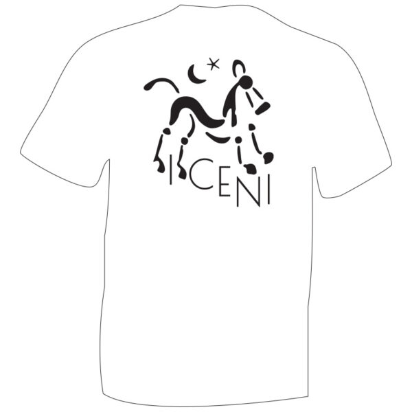 iceni celt Horse TShirt Black Flock image on White Cotton T-shirt