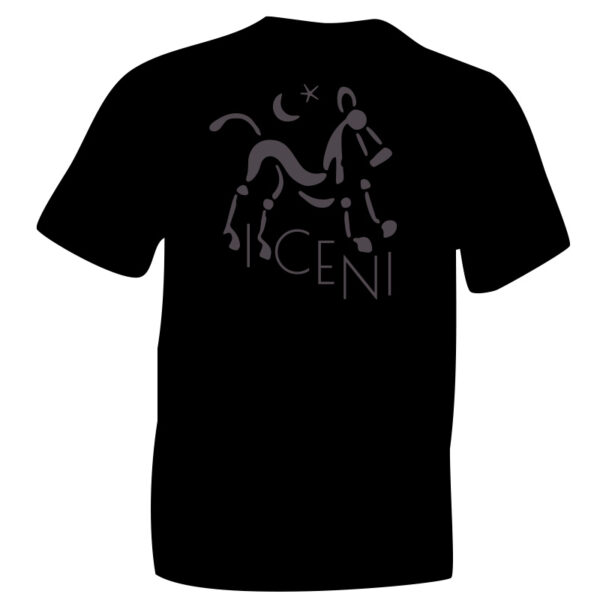 Grey iceni Horse TShirt Vinyl printed on Black Cotton T-shirt