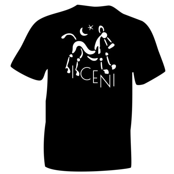 White iceni Horse TShirt Vinyl printed on Black Cotton T-shirt